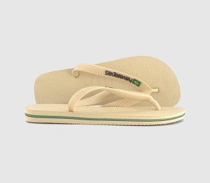 Havaianas Womens Brasil Logo Flip Flops F Buttercream Natural, 3/4