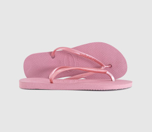 Havaianas Womens Slim Flip Flops Rose Chiffon Pink, 8