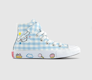 Converse Kids x Hello Kitty All Star Eva Lift Hi Youth Trainers Baby Blue, 12 Youth