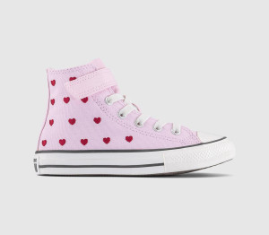 Converse Kids All Star Eva Lift Hi Youth Trainers Bloom Heart Vintage White Black Natural, 1 youth