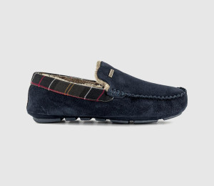 Barbour Mens Monty Slippers Navy In Blue, 6