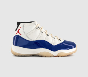 Jordan Mens Air 11 Trainers Deep Royal Blue Fire Red Sail Black Muslin, 7.5