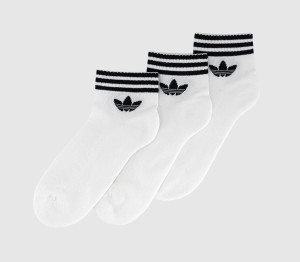 Adidas Mid Ankle Socks White Black Stripe