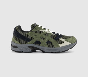 ASICS Kids Gel 1130 Trainers Olive Canvas Smog Green, 4