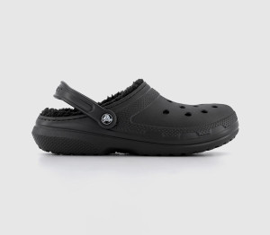 Crocs Mens Classic Lined Clogs Black, 7