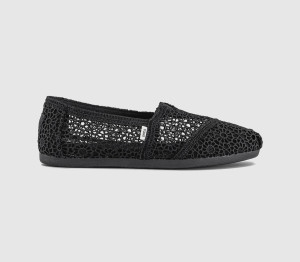 TOMS Womens Alpargata Flats Black Moroccan Crochet, 3
