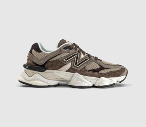 New Balance Womens 9060 Trainers Brown Orewood White, 8