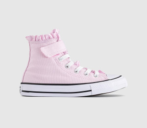 Converse All Star Hi 1vlace Kids Trainers New Found Bloom Frill White Black, 13 Youth