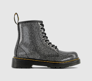 Dr. Martens Kids 1460 Junior Boots Black Silver Glitter, 10 Youth