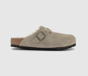 Birkenstock Mens Boston Shearling Men's Clogs Taupe Grey, 7.5