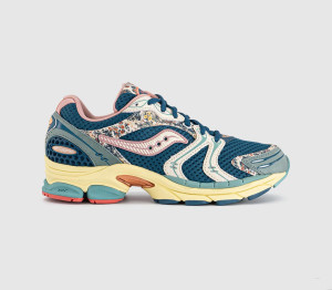 Saucony Womens Progrid Triumph 4 Trainers Blue Beige, 5