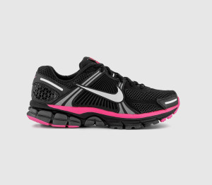 Nike Girls Zoom Vomero 5 Trainers Black Metallic Platinum Anthracite, 4