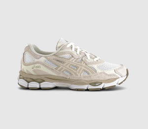 Asics Womens Gel Nyc Trainers White Feather Grey, 9