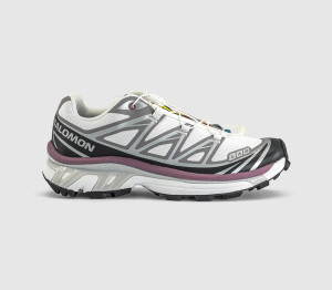 Salomon Womens XT-6 Trainers White Black Dusky Orchid, 9