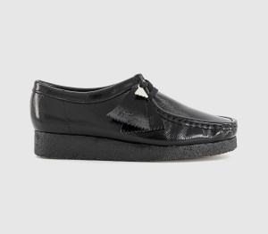 Clarks Originals Womens Wallabees Black Patent, 5