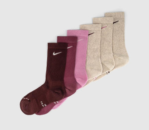 Nike Crew Socks 6 Pairs Pink Burg