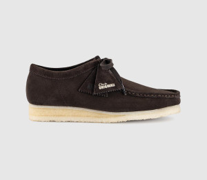Clarks Originals Mens Wallabee Shoes Dark Brown Suede, 10