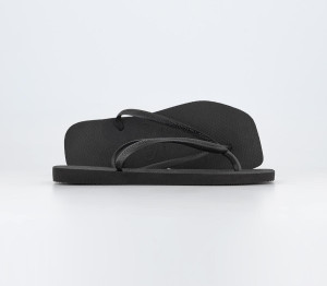 Havaianas Womens Slim Square Flip Flops Black, 3/4