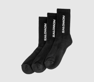 Salomon Everyday Crew 3 Pack Socks Black Black Black