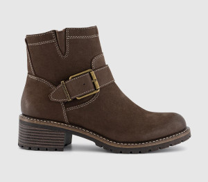 OFFICE Womens Avril Cleat Sole Buckle Boots Brown Nubuck, 3