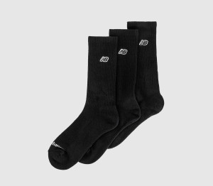 New Balance Socks Socks Patch Logo Crew Socks Black White