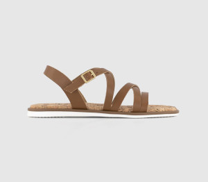OFFICE Womens Solar Multistrap Cork Footbeds Tan Leather, 4