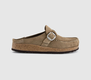 Birkenstock Womens Buckley Clogs Grey Taupe, 5