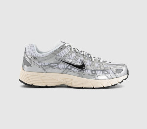 Nike P-6000 Trainers White Black Metallic Silver, 4