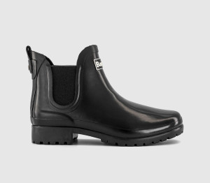 Barbour Womens Aubrey Fur Lined Welly Boots Black Gloss, 8
