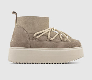 Inuikii Womens Classic Low Platform Boots Beige Natural, 6