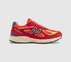 New Balance Mens 990v4 Trainers Urgent Red