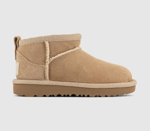 UGG Kids Classic Ultra Mini Toddler Boots Sand Natural, 10 Youth