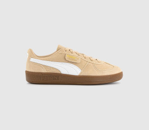 Puma Womens Palermo Trainers Light Sand White Natural, 3.5