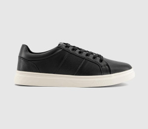 OFFICE Mens Conor Tonal Stripe Trainers New Black, 8