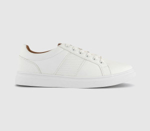OFFICE Mens Conor Tonal Stripe Trainers New White, 11