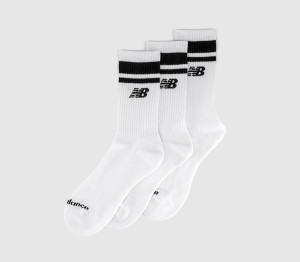 New Balance Socks Socks NB Essentials Line Midcalf 3 Pairs Socks White Black Stripe