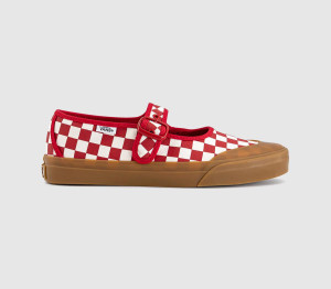 Vans Womens Mary Janes Checkerboard Red White, 7