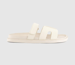 OFFICE Womens Serena Cut Out Two Strap Footbed Sandals White, 9