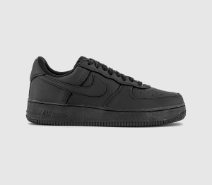 Nike Boys Air Force 1 Low Retro Trainers Black Black White, 4