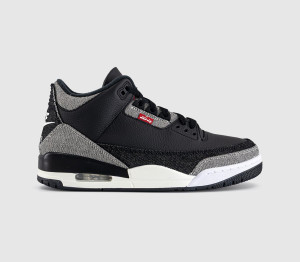 Jordan Mens Air x Levi's 3 Retro Trainers Levis Black SP, 7.5