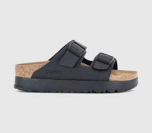 Birkenstock Womens Arizona Platform Flex Sandals Black, 7
