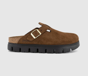 Birkenstock Womens Boston Chunky Clogs Dark Tea Black, 3