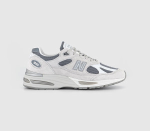New Balance Mens 991V2 Made in UK Trainers Grey White Grey, 7