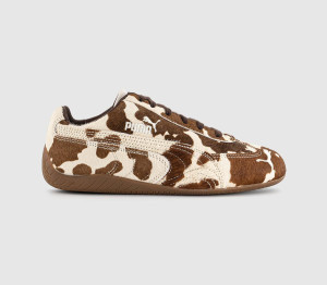 Puma Womens Speedcat OG Trainers Cow Print Brown, 4