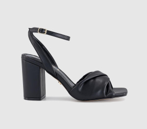 OFFICE Womens Hallow Soft Twist Front Block Heels Black, 5