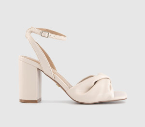 OFFICE Womens Hallow Soft Twist Front Block Heels Off White, 8