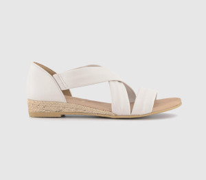 OFFICE Womens Hallie Cross Strap Espadrille Sandals Off White Leather, 5