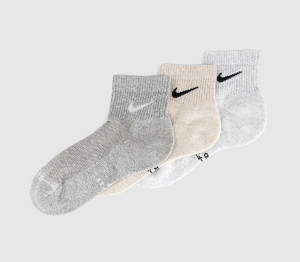 Nike Training Ankle Socks 3 Pairs Grey Grey, M