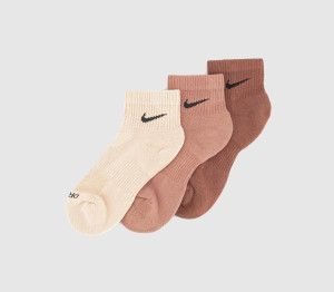 Nike Training Ankle Socks 3 Pairs Brown Multi