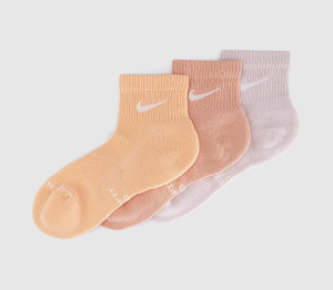 Nike Training Ankle Socks 3 Pairs Multi Orange Pink In Red